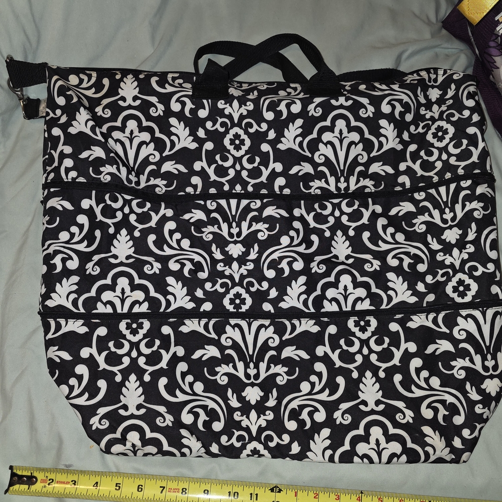 Thirty-One Black and White Floral Travel Bag